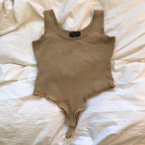 DKNY Donna Karen bodysuit thong cut silk